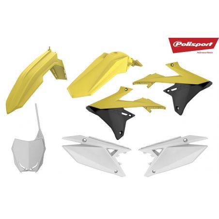 P90763 Kit MX SUZUKI RMZ 250 2019-2022 OEM Giallo rm01/Bianco - Colore OEM  Polisport