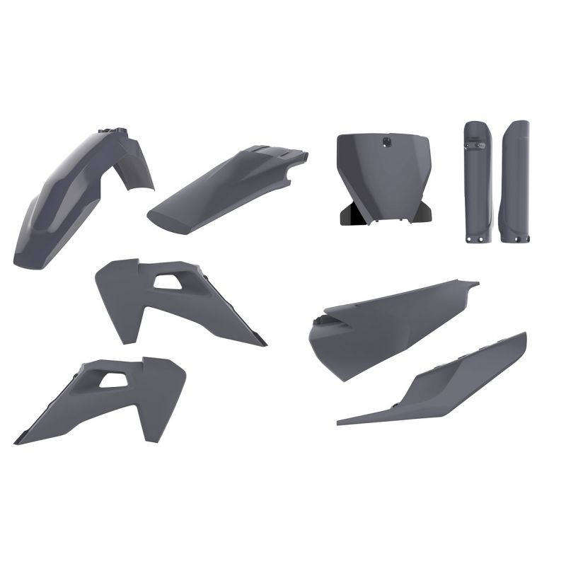 P90843 Kit plastiche replica - NARDO GREY HUSQVARNA 250 TC 2019-2022 Nardo grey  Polisport