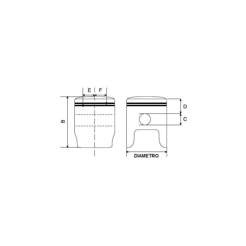 Pistoni PROX MINARELLI AM6 50 0-2021 Diametro 39,75 mm - Fuso - 2 Fasce