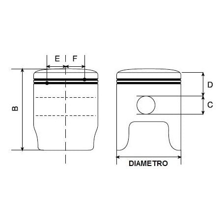 PX7010 C Pistoni PROX DERBI Senda 50 2021-2021 Diametro 39,87 mm - Fuso - 2 Fasce  PROX