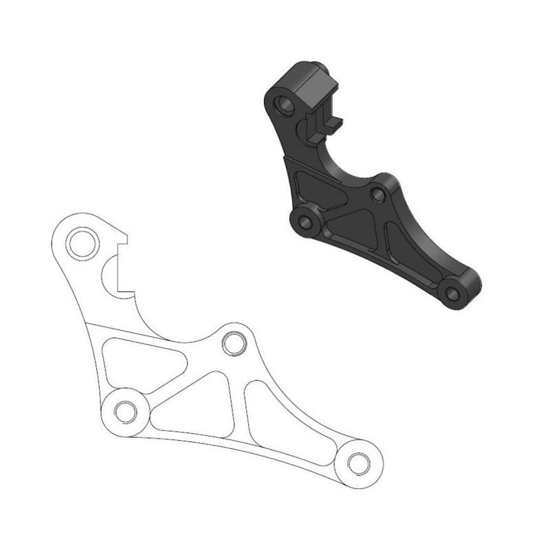 MOTO MASTER Adattatore staffa pinza per disco anteriore Supermoto Mini da 298m