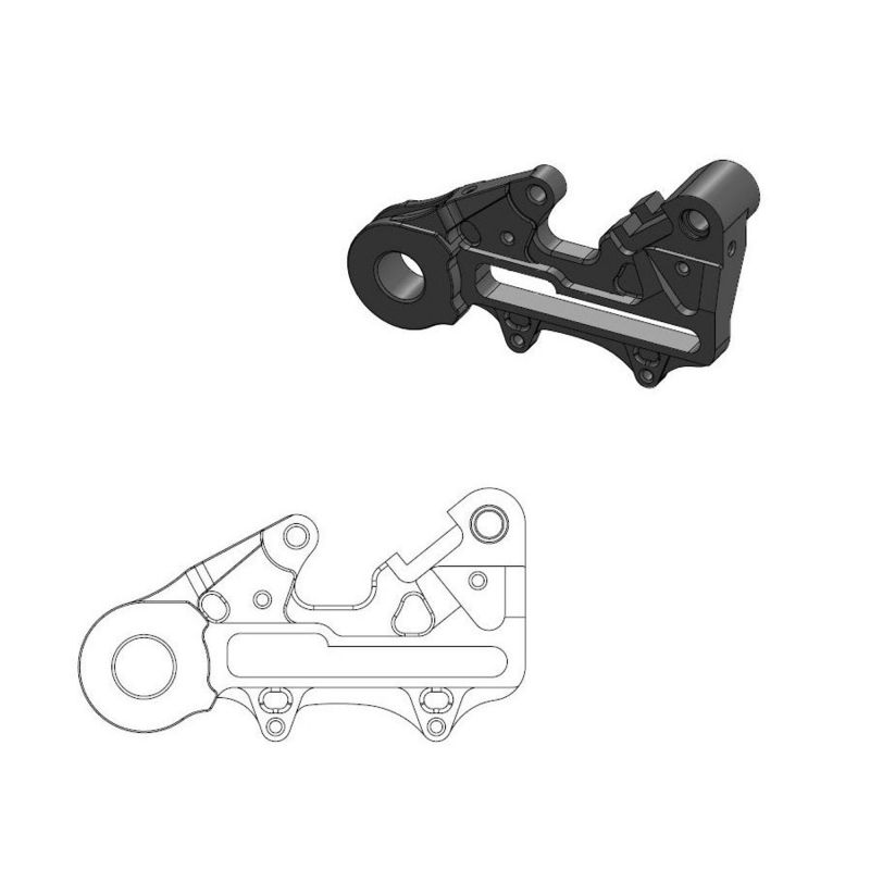 MOTO MASTER Staffa di trasferimento maggiorata per pinza freno con End AxleAdap per disco posteriore da 220mm