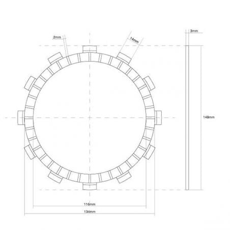 FRIZIONE DISCO SINGOLO GUARNITO F.B. MONDIAL HPS 300 19/21