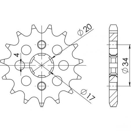 PIGNONE S AC P428-D15 HONDA CB F (GLR 125) 125 15/20