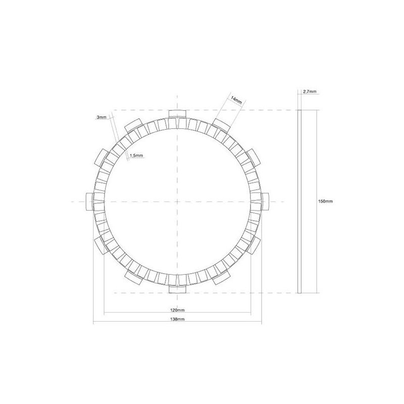 FRIZIONE DISCO SINGOLO GUARNITO HONDA CB F 360 72/76