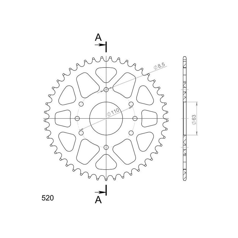 CORONA S AL P520-D45 HUSQVARNA 401 Svartpilen 390 18/22