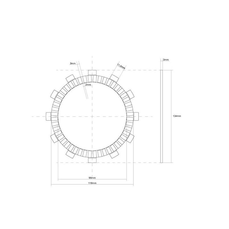 FRIZIONE DISCO SINGOLO GUARNITO KAWASAKI KLX R (KLX250D) 250 94/96