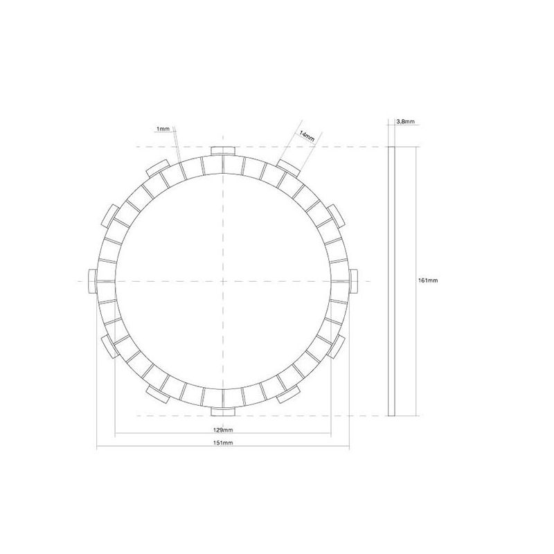 FRIZIONE DISCO SINGOLO GUARNITO KAWASAKI LTD Shaft (ZN700A1/A2) 700 84/85