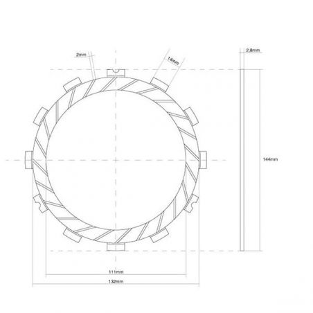 FRIZIONE DISCO SINGOLO GUARNITO KAWASAKI H2 Mach IV (H2A/B/C) 750 72/75