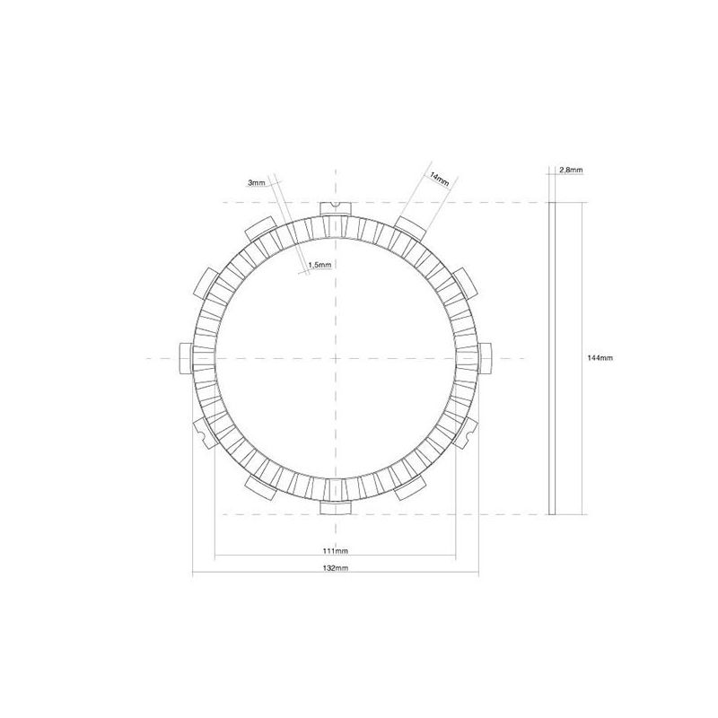 FRIZIONE DISCO SINGOLO GUARNITO KAWASAKI ZX10R Ninja ABS (ZXT00SSA/ZXT02EEA) 1000 16/21