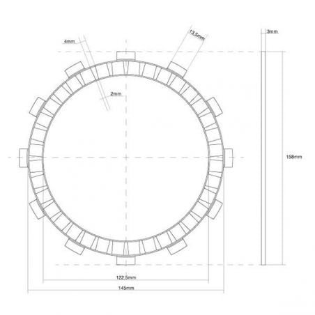 FRIZIONE DISCO SINGOLO GUARNITO KAWASAKI LTD Shaft (KZ1100L1) 1100 83/83