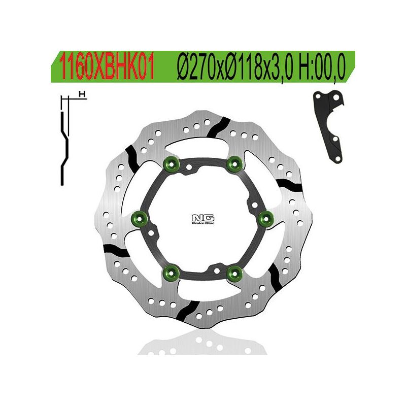 DISCO FRENO ANT. - KIT XBHK Ø270 CON STAFFA SUZUKI RMZ 4T 450 05/17