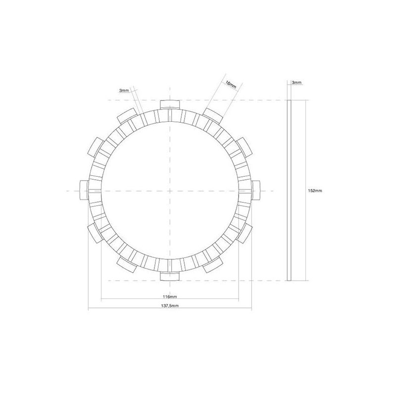 FRIZIONE DISCO SINGOLO GUARNITO SUZUKI GS K/H/FH (BK111/BK211/BK221/BK411) (2Cil.) 500 01/07