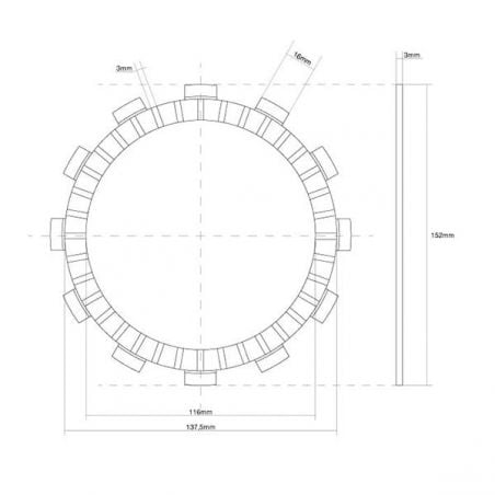 FRIZIONE DISCO SINGOLO GUARNITO SUZUKI GS K/H/FH (BK111/BK211/BK221/BK411) (2Cil.) 500 01/07