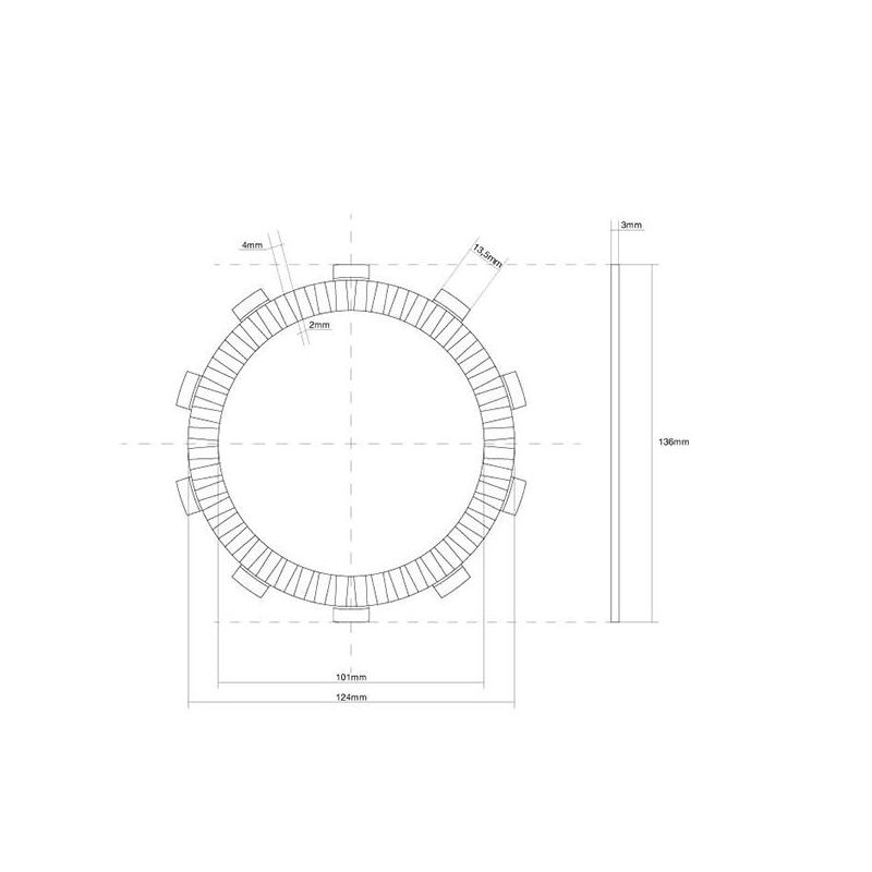 FRIZIONE DISCO SINGOLO GUARNITO YAMAHA MT03 (RH07K) 321 16/22