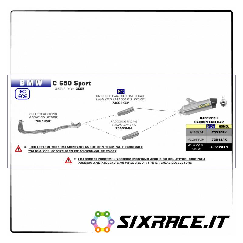 73009MI-33686 Raccordo centrale BMW C 650 Sport 2016-2018 73009MI 8019799080744 ARROW
