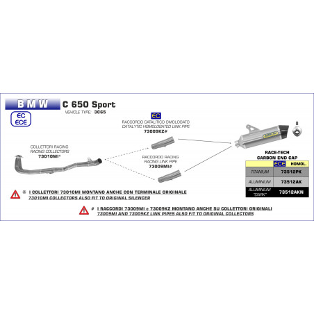 73009MI-33686 - Connecteur central sport BMW C 650 2016-2018 73009MI -