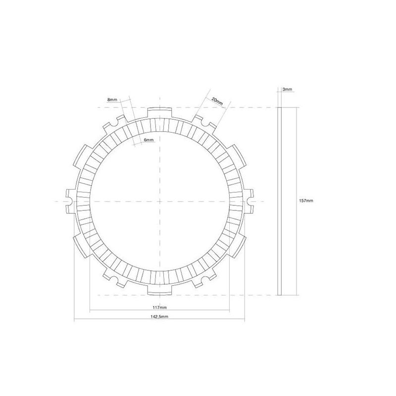 FRIZIONE DISCO SINGOLO GUARNITO YAMAHA XP E T-Max ABS (SJ141) 530 17/18