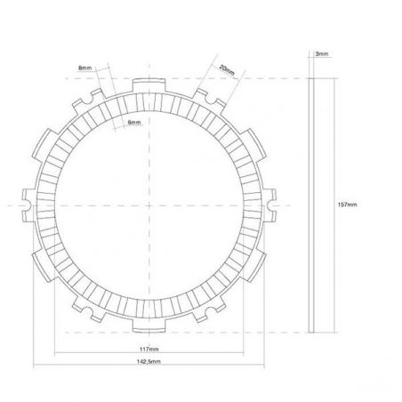 FRIZIONE DISCO SINGOLO GUARNITO YAMAHA XP E T-Max ABS (SJ141) 530 17/18