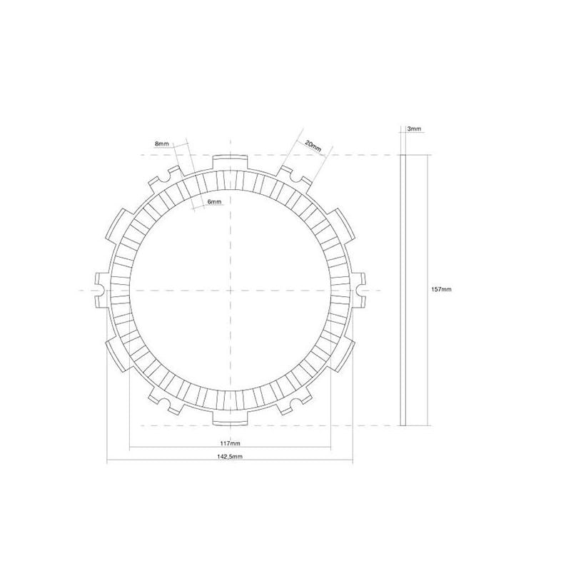 FRIZIONE DISCO SINGOLO GUARNITO YAMAHA XP T-Max (SJ091/SJ098/SJ099) 530 12/16