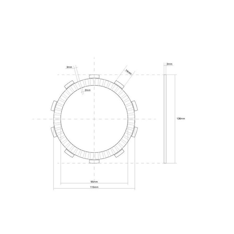 FRIZIONE DISCO SINGOLO GUARNITO YAMAHA FZR (3RG/3RH/3HE) 600 89/93