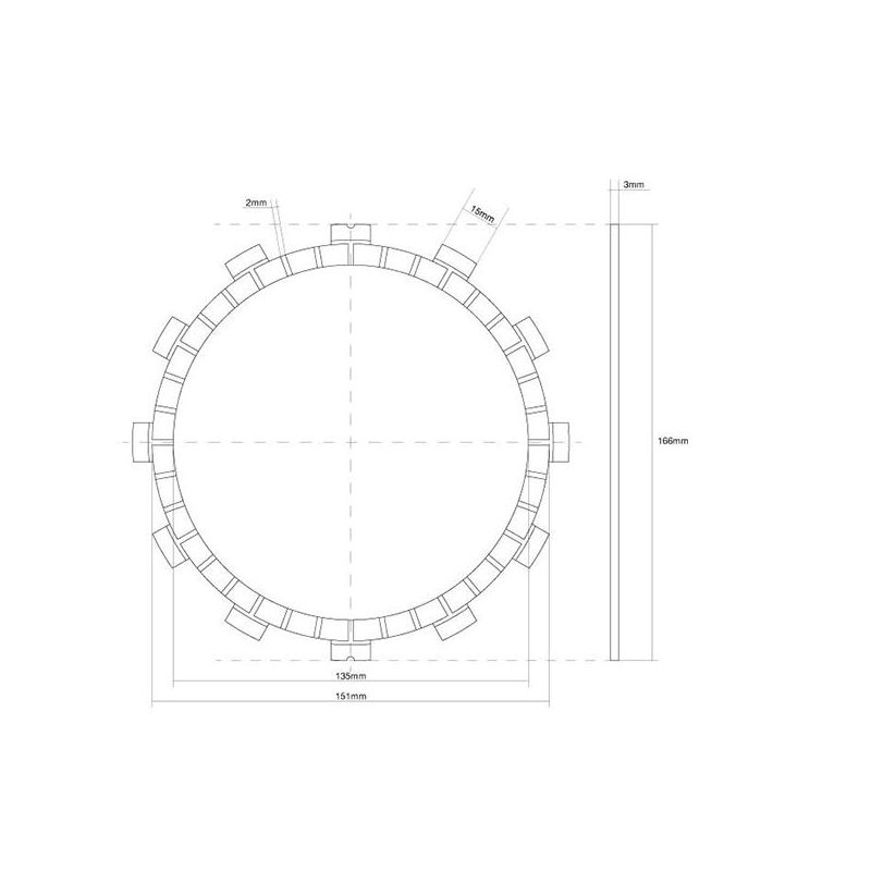 FRIZIONE DISCO SINGOLO GUARNITO YAMAHA XVS A Midnight Star(1CS1/1CS5/1CS6) 1300 11/16