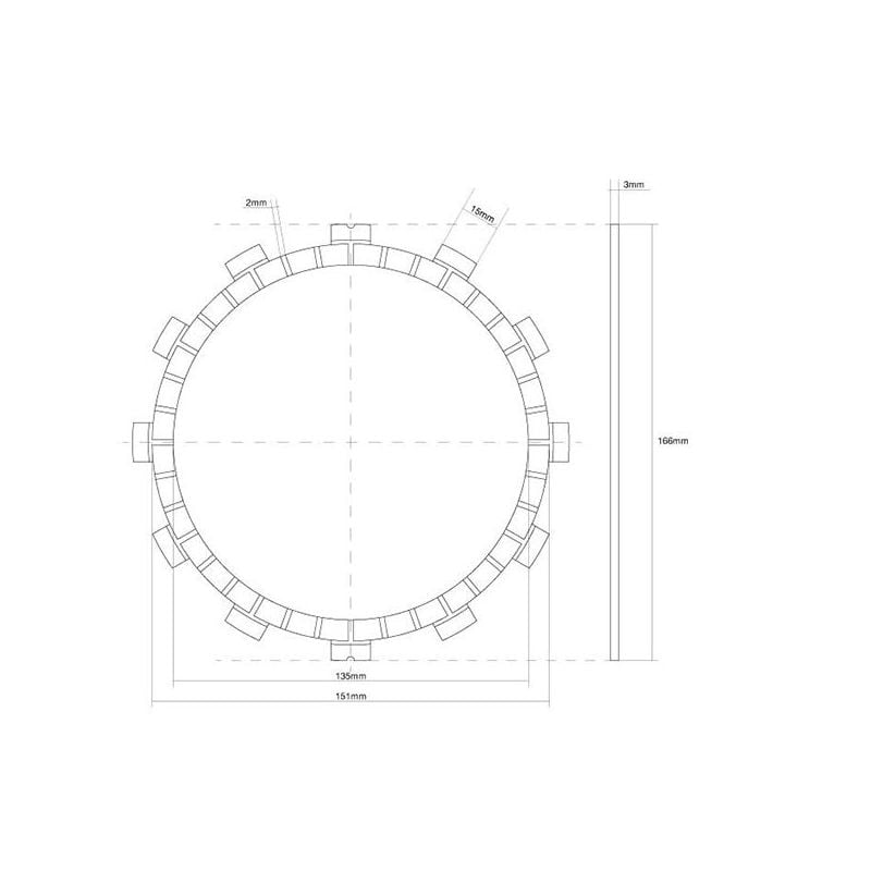 FRIZIONE DISCO SINGOLO GUARNITO YAMAHA XVS A Midnight Star(1CS1/1CS5/1CS6) 1300 11/16
