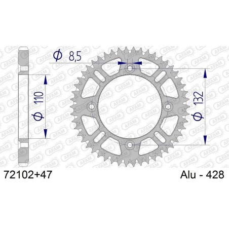 A72102.47 Corone in ergal autopulenti AFAM HUSQVARNA 85 TC 14-23 Denti:47 Passo:428 AFAM