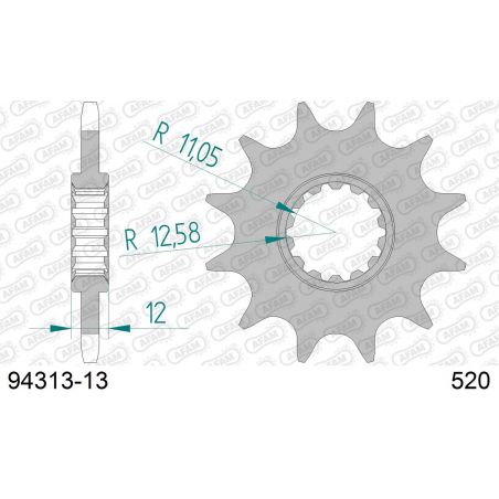A94313.13 Pignoni in acciaio AFAM GAS GAS EC 300 03-19  AFAM