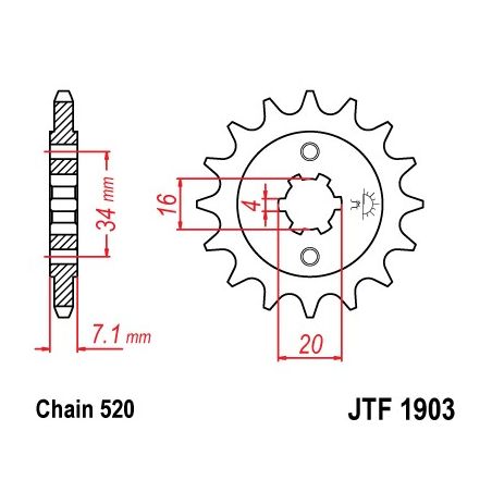 JTF1903.14 Pignoni in acciaio JT KTM 125 Duke 11-22  JT