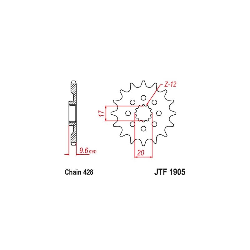 JTF1907.13 Pignoni in acciaio JT GAS GAS MC 85 21-23  JT