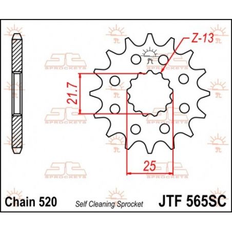 JTF565.14SC Pignoni in acciaio JT YAMAHA YZ 250 99-23  JT
