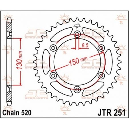 JTR251.50 Corone in acciaio JT YAMAHA WR 450 F 03-23 Denti:50 JT