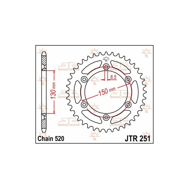 JTR251.51 Corone in acciaio JT YAMAHA YZ 450 F 03-23 Denti:51 JT