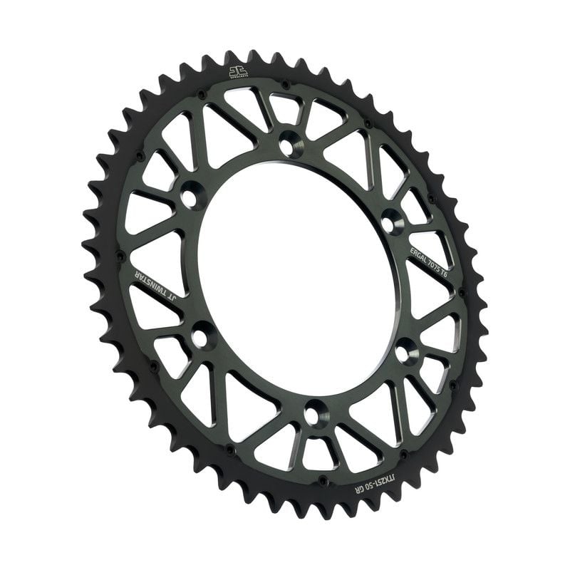 JTX251.50GR Corone Bi-Metallo JT - TWINSTAR YAMAHA YZ 250 99-23 Denti:50 Grigio Passo:520 JT