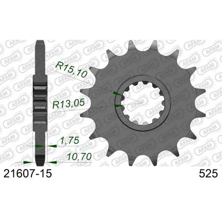 A21607.15 Pignoni in acciaio AFAM YAMAHA XTZ 700 Tenere 19-23  AFAM