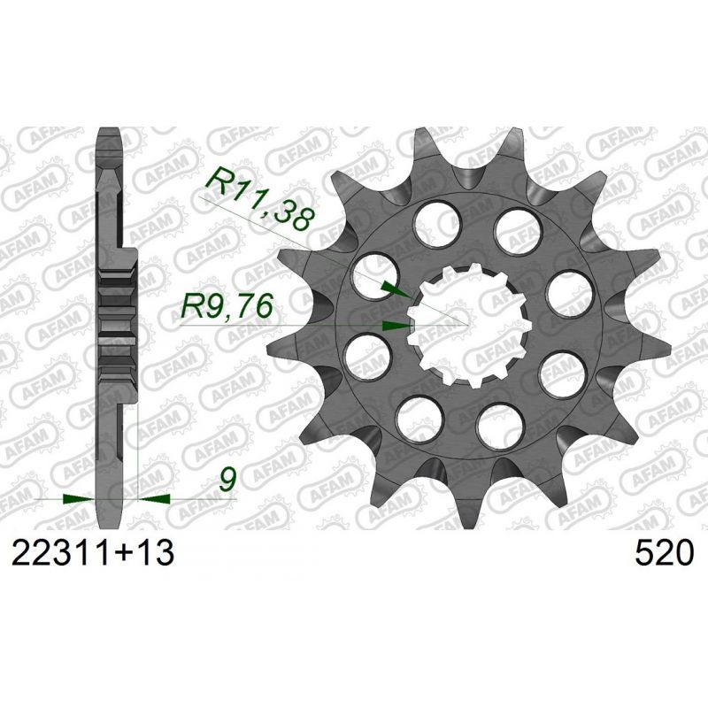 A22311.13SC Pignoni in acciaio AFAM SUZUKI RMZ 250 13-24  AFAM