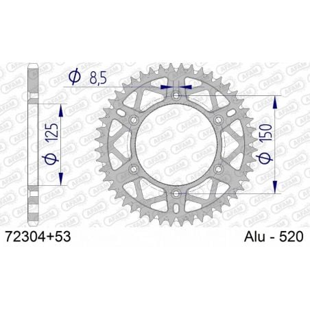 A72304.53 Corone in ergal autopulenti AFAM HUSQVARNA 300 TE 14-24 Denti:53 Denti Passo:520 AFAM