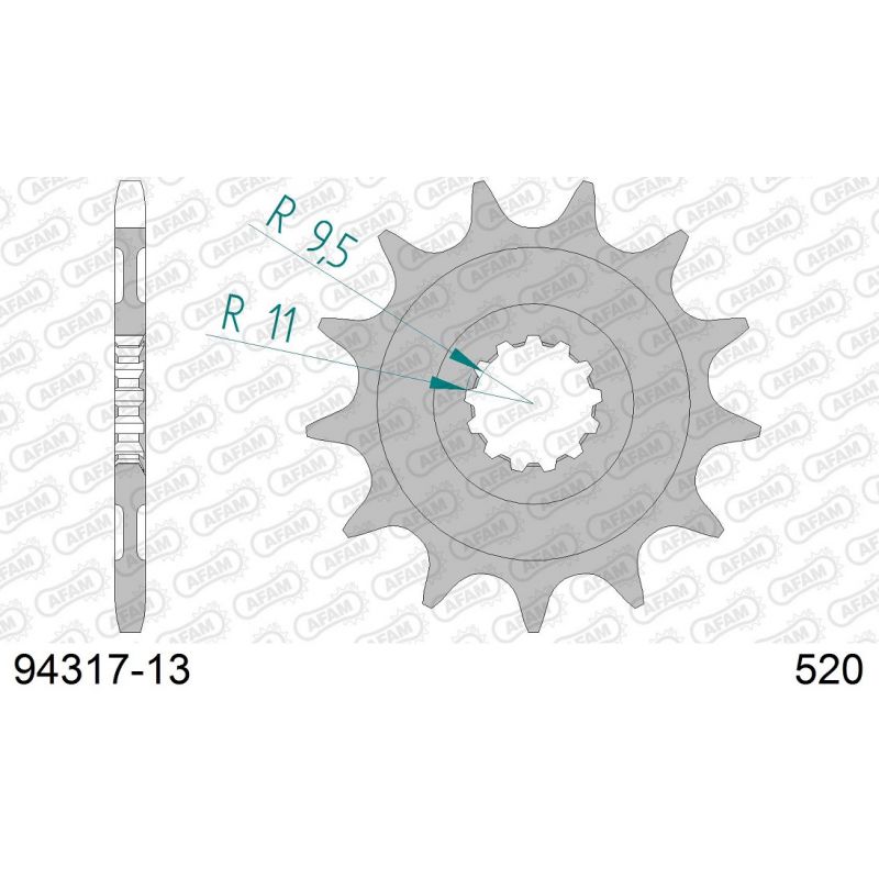 A94317.13 Pignoni in acciaio AFAM TM MX 250 FI 4T 10-24  AFAM