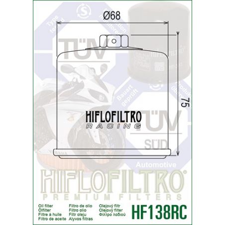 HF138RC Filtri olio HIFLO RACING SUZUKI DE 800 V-Strom 23-24  NG
