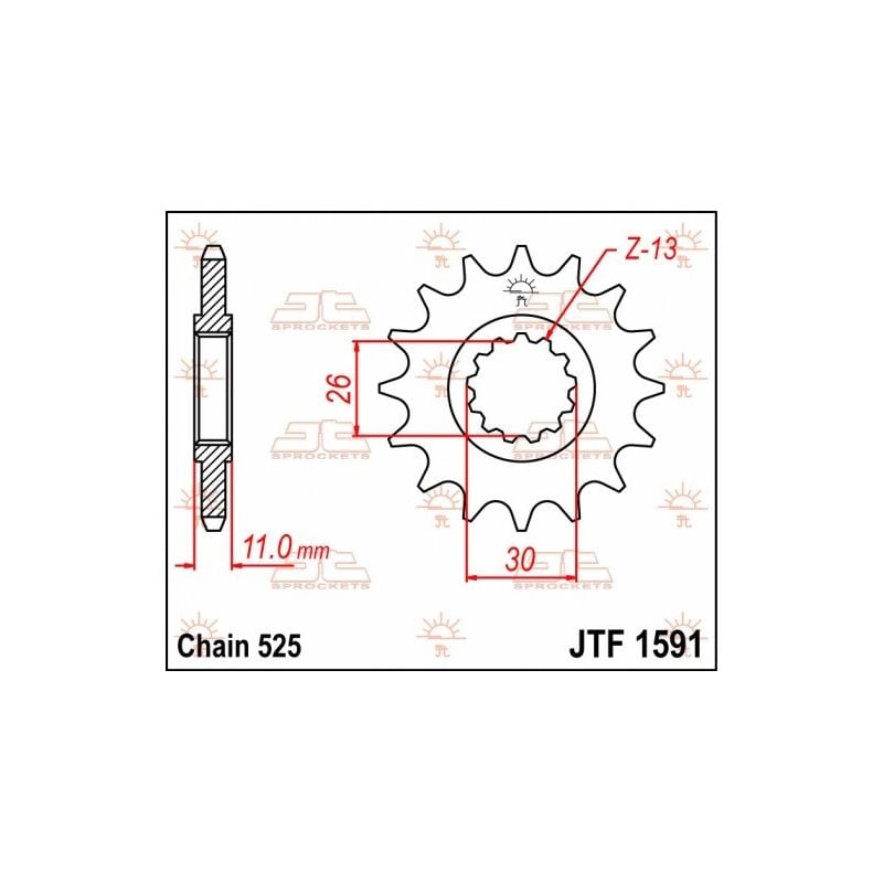 JTF1591.16 Pignoni in acciaio JT YAMAHA XSR 900 16-22  JT