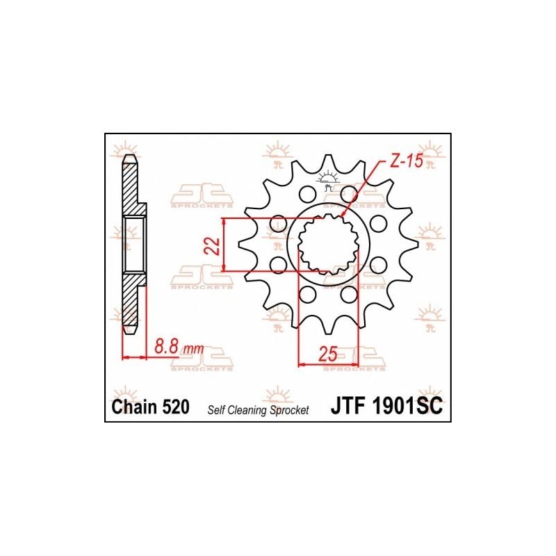 JTF1901.14SC Pignoni in acciaio JT HUSQVARNA 125 TC 14-24  JT