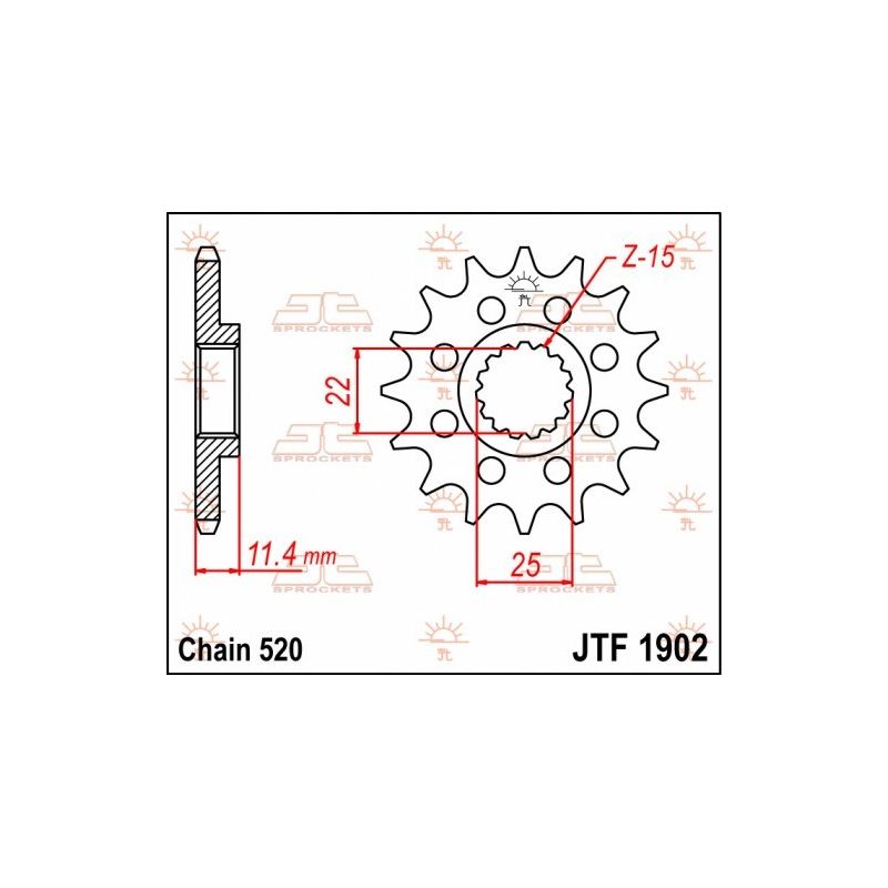 JTF1902.14 Pignoni in acciaio JT KTM 690 Enduro R 09-23  JT