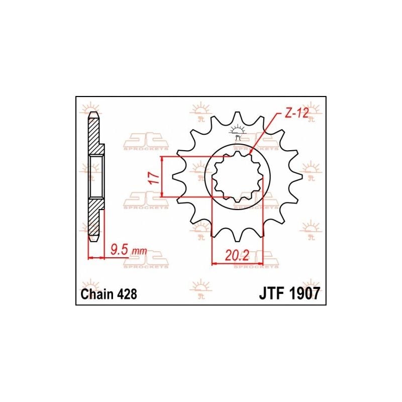 JTF1907.14 Pignoni in acciaio JT KTM 85 SX 04-24  JT