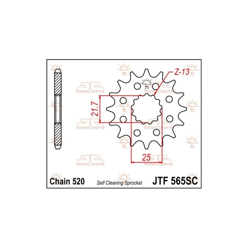 JTF565.14SC Pignoni in acciaio JT YAMAHA YZ 450 F 03-24  JT