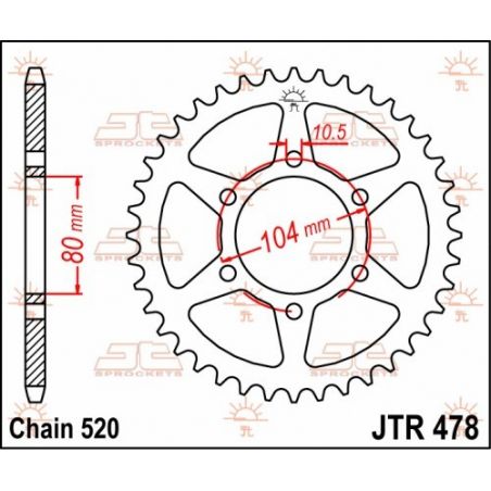 JTR478.46 Corone in acciaio JT KAWASAKI Z 650 17-23 Denti:46 denti JT