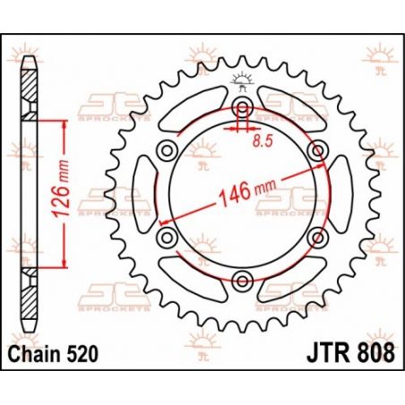 JTR808.50 Corone in acciaio JT SUZUKI RMZ 250 07-24 Denti:50 denti JT