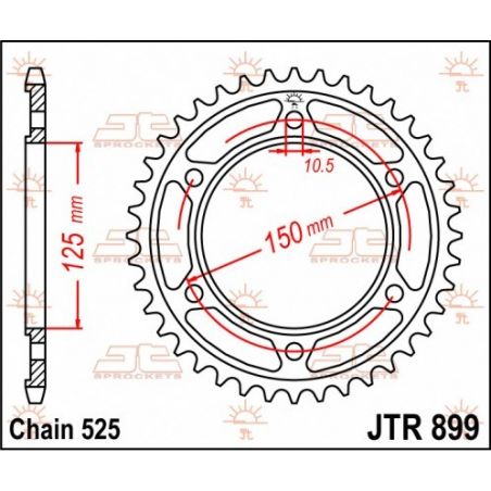 JTR899.45 Corone in acciaio JT KTM 1290 Super Adventure 15-23 Denti:45 denti Passo:525 JT