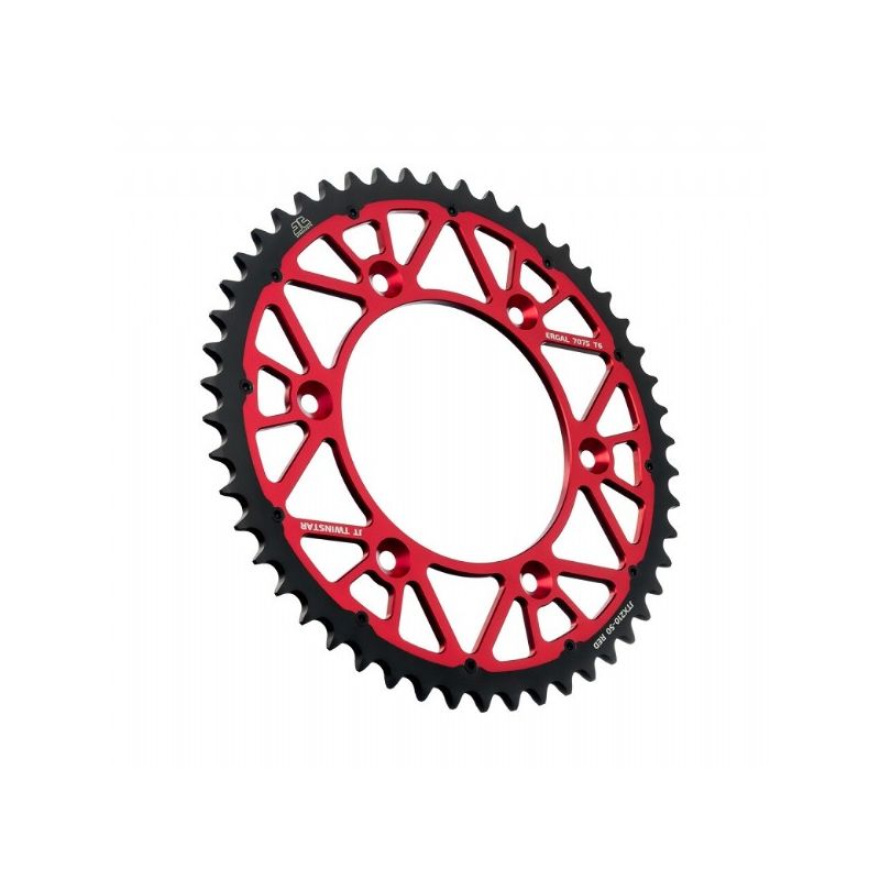 JTX210.50R Corone Bi-Metallo JT - TWINSTAR HONDA CRF 450 R 02-24 Denti:50 denti Rosso Passo:520 JT