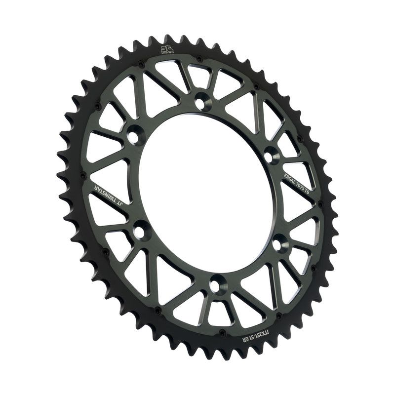 JTX251.51GR Corone Bi-Metallo JT - TWINSTAR YAMAHA YZ 450 F 03-24 Denti:51 denti Grigio Passo:520 JT